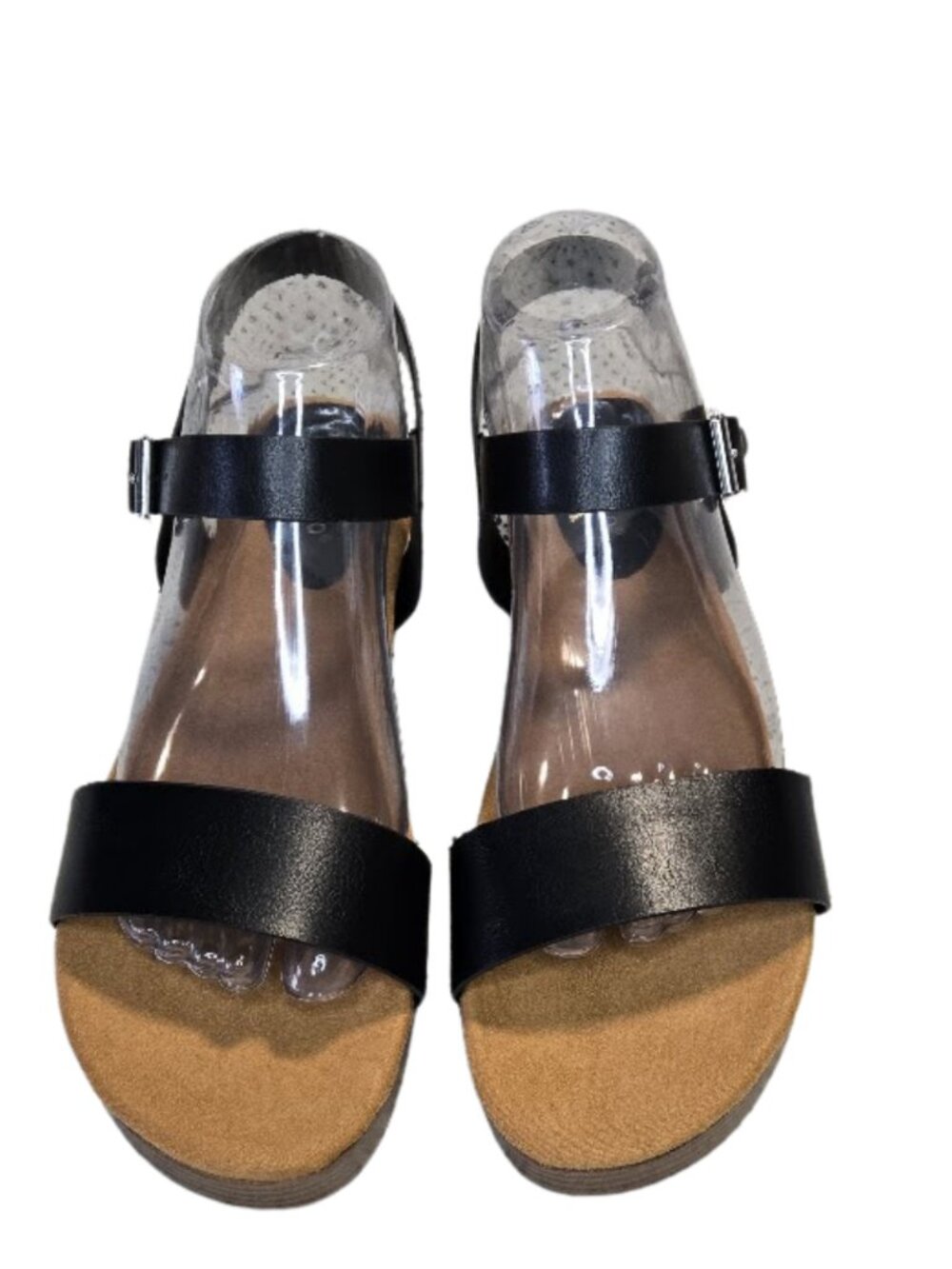 NWOB Bamboo one band flatform black burnish size 9 Gigi - 01